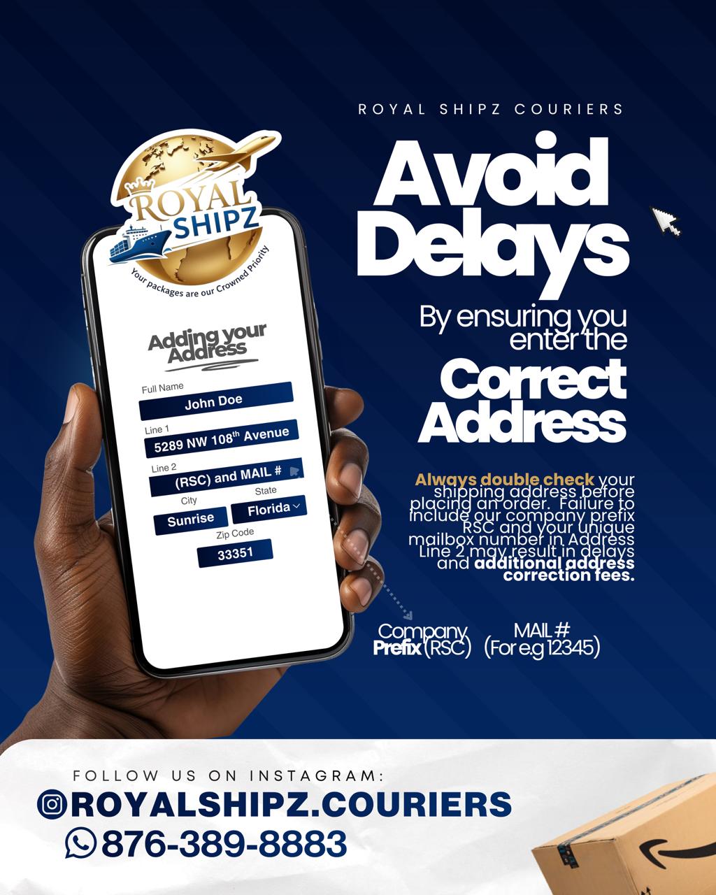 Royal Shipz courier preparing a delivery